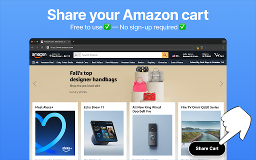 Share Amazon Cart screenshot