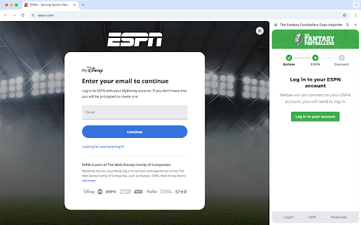 The Fantasy Footballers ESPN Importer screenshot