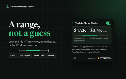 YouTube Money Checker — Channel Earnings & Income Estimator screenshot