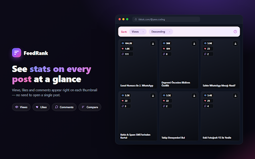 FeedRank – Instagram & TikTok Feed Sorter screenshot