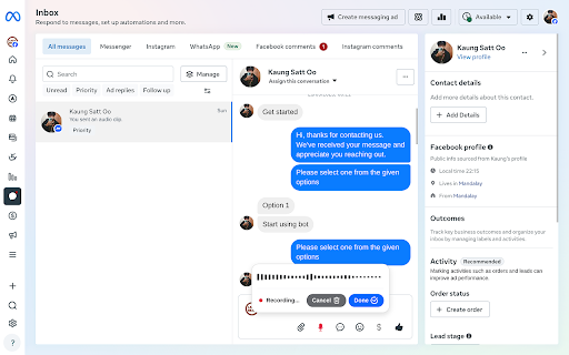 Business Suite Voice Note screenshot