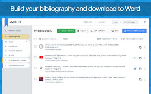 MyBib: Free Citation Generator screenshot
