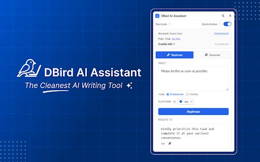 DBird AI Assistant - The Cleanest AI Writing Tool screenshot