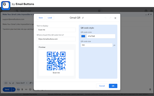 Gmail Button - Custom Buttons & QR Codes screenshot