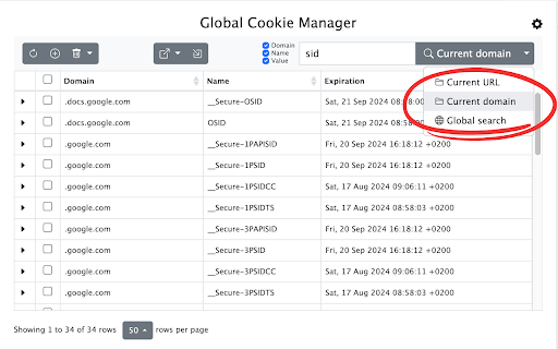 Global Cookie Manager screenshot