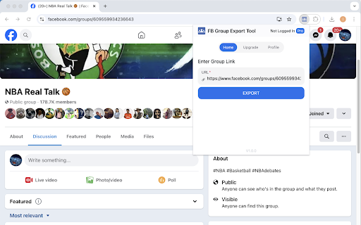 FB Group Export Tool screenshot
