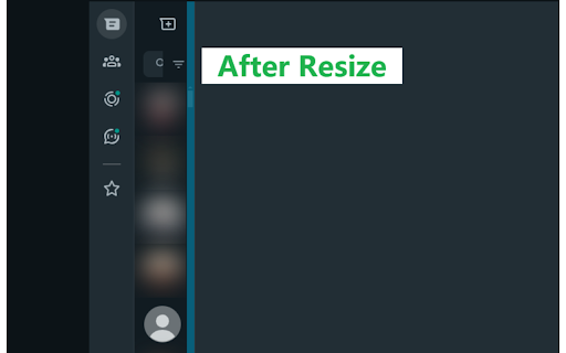 WhatsApp Web Chat List Resizer screenshot