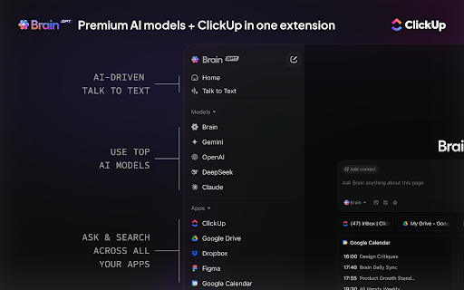 ClickUp: Talk to AI in Any Tab: ChatGPT, Gemini & Claude + Voice Dictation screenshot