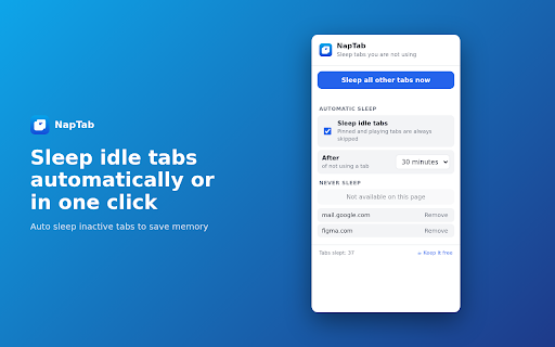 NapTab: Auto Sleep Inactive Tabs screenshot