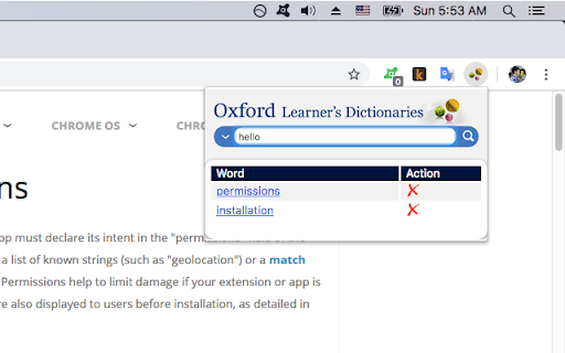 Oxford Dictionary Lookup screenshot