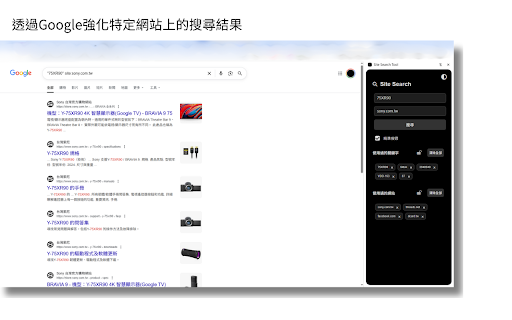 Site Search Tool screenshot