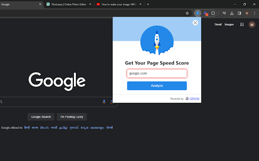 Google Pagespeed Insights screenshot