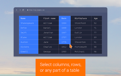 Copytables screenshot