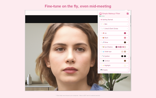 Simple Makeup Filter for Google Meet screenshot