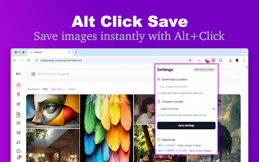 Alt Click Save-One Click Image Downloader screenshot
