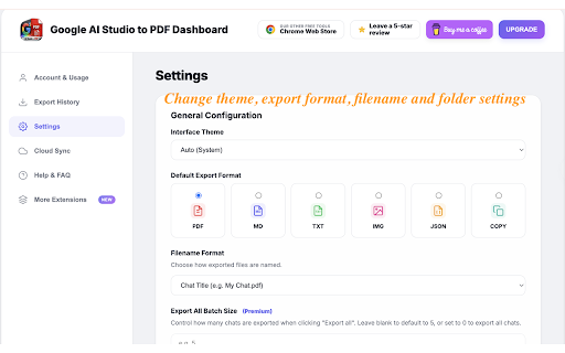 Export Google AI Studio Chats to PDF: Download Google AI Studio Chats screenshot