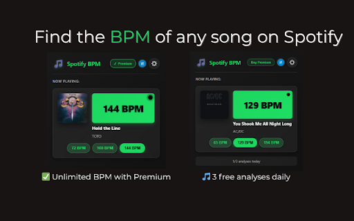 Spotify BPM screenshot
