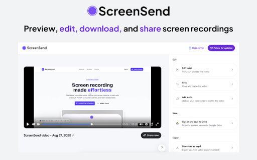 ScreenSend - Advanced Screen Recorder & Video Editor screenshot