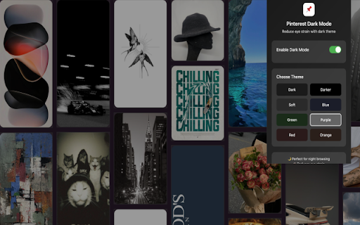 Pinterest Dark Mode - Chrome Browser and morre screenshot