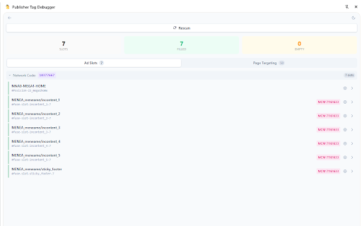 Publisher Tag Debugger screenshot