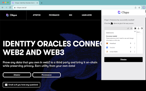 Clique Browser Extension screenshot