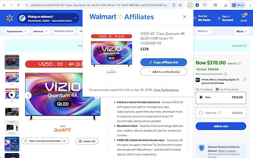 Walmart Affiliates Toolbar screenshot