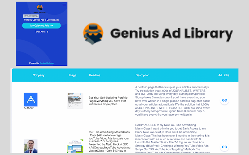 Genius Ad Library screenshot