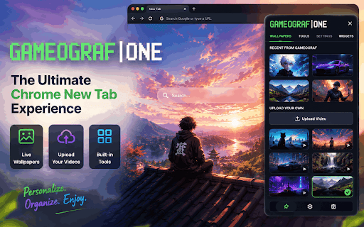 Gameograf ONE New Tab: Live Wallpapers screenshot