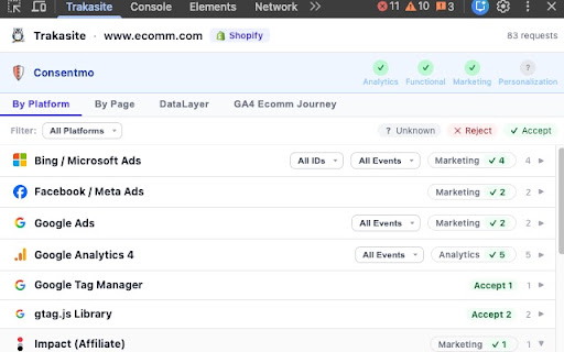 Trakasite — Tracking & Consent Audit Toolkit screenshot