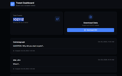 FREE Twitter (X) Social Data Scraper - Instantly export Tweets as CSV screenshot