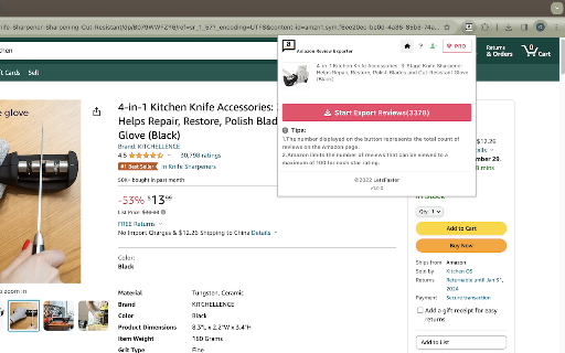 Amazon Review Exporter screenshot