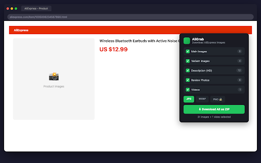 AliGrab - Download AliExpress Images & Videos screenshot