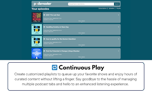 Podsmaster - Podcast Aggregator screenshot