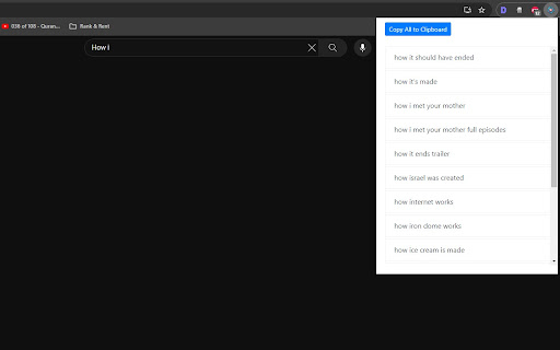 YouTube Suggestion Extractor screenshot