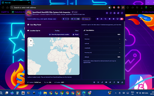 SparkVault NextGEN Elite System Info Inspector screenshot