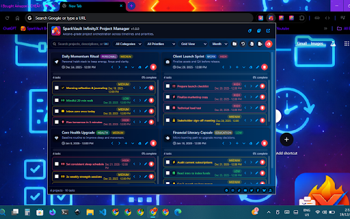SparkVault InfinityX Project Manager screenshot