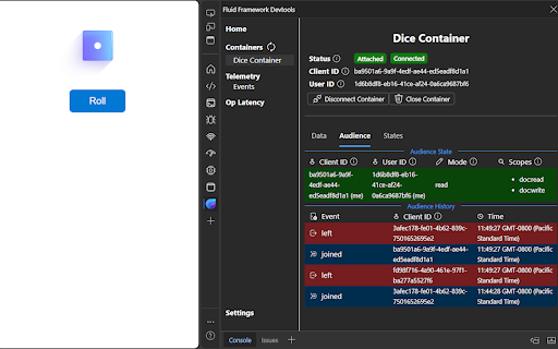 Fluid Framework Developer Tools screenshot