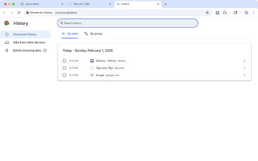 History screenshot
