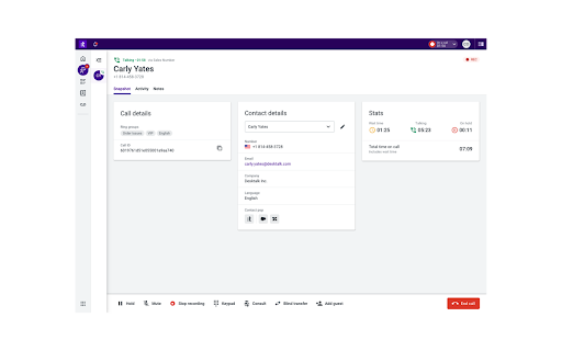 Talkdesk Click-to-Call Extension screenshot