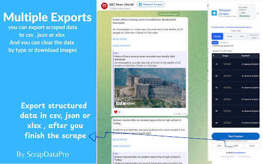 Telegram Scraper : Export posts, members , and channels screenshot