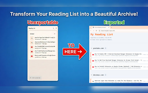 Reading List Exporter screenshot