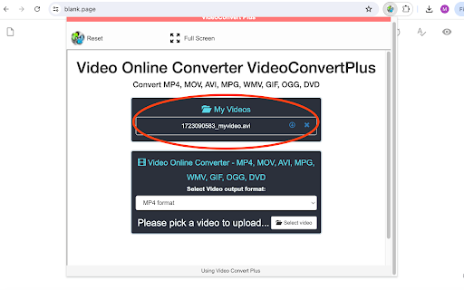 Video converter online VideoConvertPlus screenshot