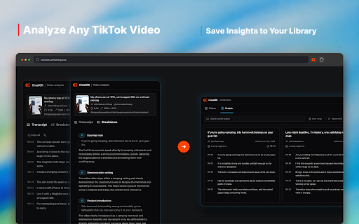 CreatOK - TikTok Transcript Generator & AI Video Prompt screenshot