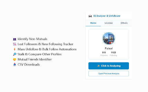 IG Analyzer and Unfollower - Mass Unfollowing and Follower Tracker for IG screenshot