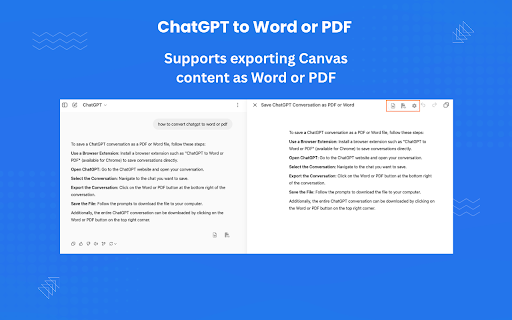 ChatGPT to Word or PDF screenshot