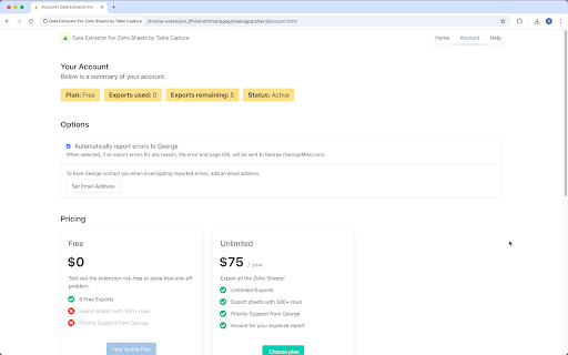 Data Extractor for Zoho Sheets by Table Capture screenshot