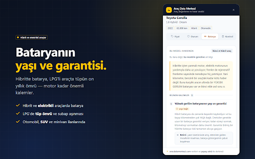Araç Data Merkezi — Sahibinden Araç Değerleme ve Hasar Analizi screenshot