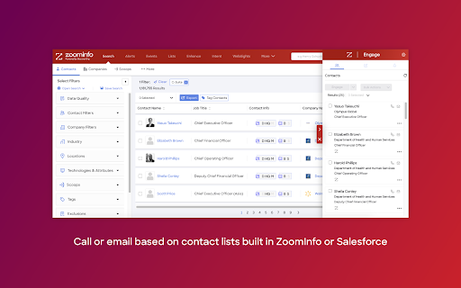 ZoomInfo Engage Chrome Extension screenshot