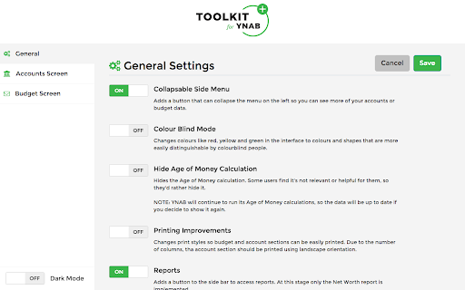 Toolkit for YNAB screenshot