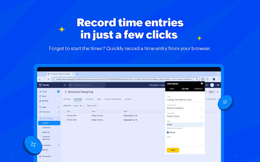 Zoho Books Timer screenshot